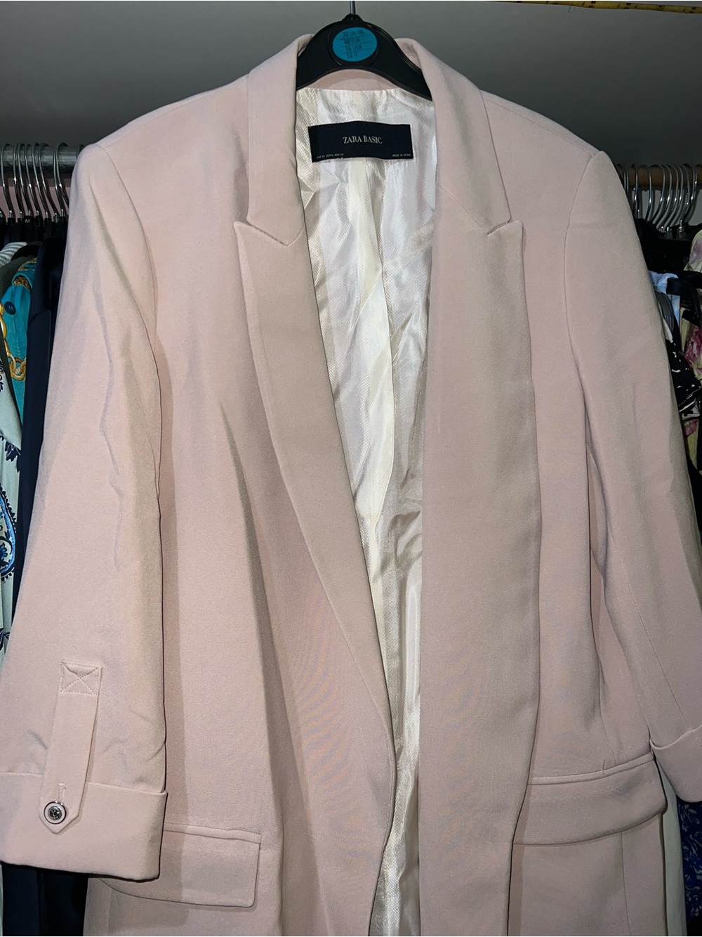 Zara Pale Blush Tailored Blazer